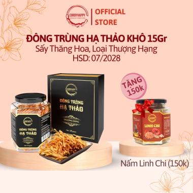 Đông Trùng Hạ Thảo Khô Sấy Thăng Hoa CordyHappy 15g Thượng Hạng - Giá 559k, tăng đề kháng