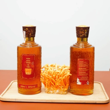 Đông trùng hạ thảo tươi ngâm 35 độ Nguyên chất 650ml Tiệm Ông Tâm không đau đầu