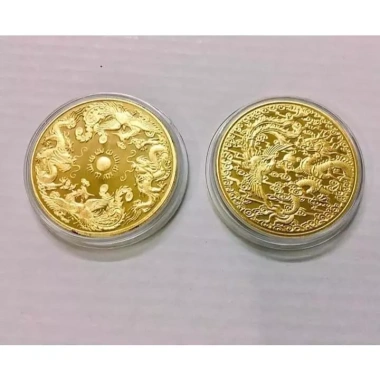 Đồng Xu Long Phụng Sum Vầy May Mắn 2.026 - Quà Phong Thủy, Túi Gấm Đỏ 34.980 VNĐ