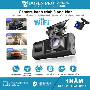 Dosen Pro Camera hành trình Wifi 3 mắt Full HD 1.080p tốc độ cao, hồng ngoại siêu nét - Giá chỉ 880k 10 Dosen Pro Camera hành trình Wifi 3 mắt Full HD 1.080p tốc độ cao, hồng ngoại siêu nét - Giá chỉ 880k 10