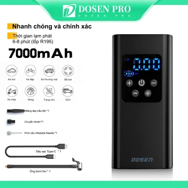 Dosen Pro Máy Bơm Hơi Lốp Đo Áp Suất Kỹ Thuật Số, Đèn LED, Nén Khí Ô tô, Xe Đạp, Xe Máy – Giá 379.800₫