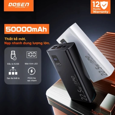 Dosen Sạc dự phòng PD22.5W 10.000‑50.000mAh, pin dự phòng LED tích hợp, 228.626₫