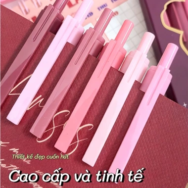 DOTDING Hộp 4 Bút Bi Bấm 0.5mm MOKA Đệm Tay Siêu To Mực Gel Đen Set Cây Viết Xanh 18.000 VND