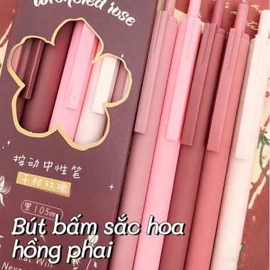 DOTDING Hộp 4 Bút Bi Bấm 0.5mm MOKA Đệm Tay Siêu To Mực Gel Đen Set Cây Viết Xanh 18.000 VND