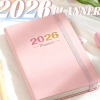 DOTDING Planner A5 2.026 - Sổ tay 412 trang 80GSM, bìa da mềm, lịch tiếng Anh dày hơn, 39.000₫