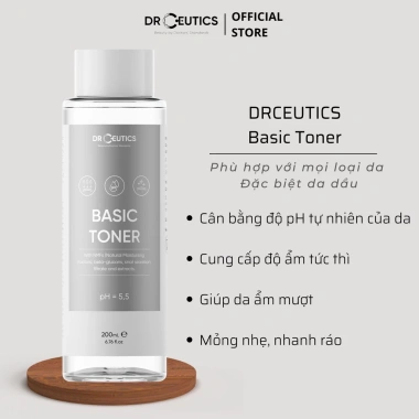 DRCEUTICS Basic Toner 200ml - Toner ẩm, kiểm dầu, giảm bóng nhờn, chỉ 180.000đ