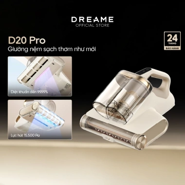 Dreame D20 Pro - Máy hút bụi giường nệm 15.500 Pa, UV diệt khuẩn 99,99%, BH 24 tháng, giảm còn 2.890.000₫