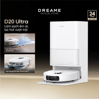 Dreame D20 Ultra Robot hút bụi thông minh 13.000Pa, trạm sạc đa năng 100 ngày, BH 24 tháng, 12,490,000₫