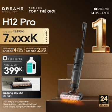 Dreame H12 Pro FlexReach GT máy hút bụi lau sàn không dây, cuộn lăn tràn viền 2 cạnh, BH 24 tháng, giảm giá