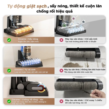 Dreame H12 Pro FlexReach GT máy hút bụi lau sàn không dây, cuộn lăn tràn viền 2 cạnh, BH 24 tháng, giảm giá