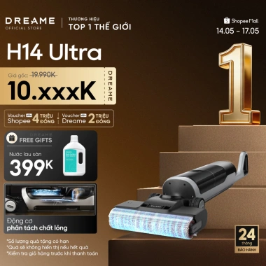 Dreame H14 Ultra Máy hút bụi lau sàn không dây 20.000Pa giặt cuộn lăn 100°C BH 24 tháng giảm giá 12,490,000₫