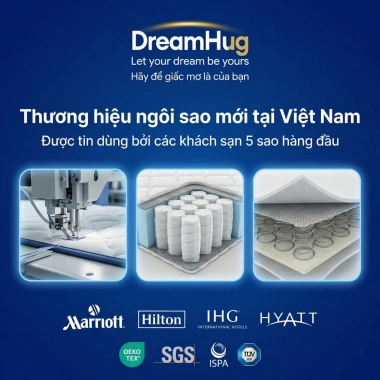 DreamHug Nệm Lò Xo Túi Độc Lập 20cm Chất Lượng 5 Sao Khách Sạn - 1,089,000 VND