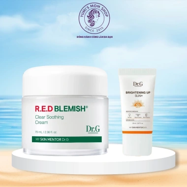 Dr.G R.E.D BLEMISH Clear Soothing Cream Bonus Set 70ml + KCN 20ml - Dưỡng ẩm, giảm mụn, giá chỉ 449.000₫