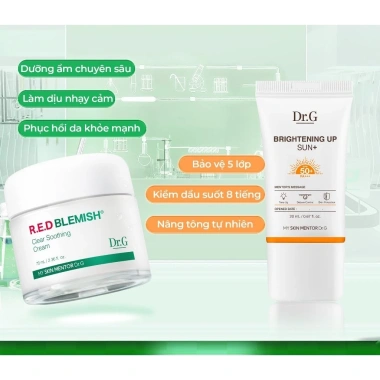 Dr.G R.E.D BLEMISH Clear Soothing Cream Bonus Set 70ml + KCN 20ml - Dưỡng ẩm, giảm mụn, giá chỉ 449.000₫