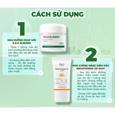 Dr.G R.E.D BLEMISH Clear Soothing Cream Bonus Set 70ml + KCN 20ml - Dưỡng ẩm, giảm mụn, giá chỉ 449.000₫