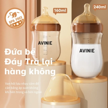 Dr.isla Bình Sữa Thủy Tinh Cổ Rộng Không BPA Mềm Chống Sặc Giảm Đầy Hơi GB16 GB24 2