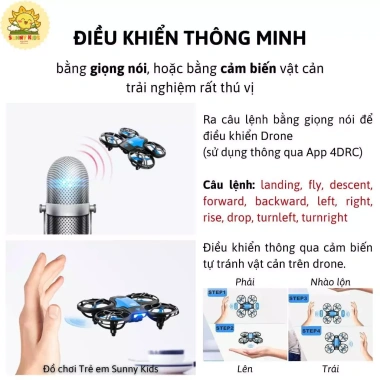 Drone Mini 4DRC V8 HD – Tự Tránh Vật Cản, Giọng Nói, Điều Khiển Smartphone, Giá 980k 7