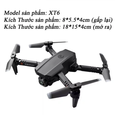Drone XT6 Pro máy bay flycam camera mini giá rẻ 4 cánh, điều khiển từ xa s906 - 570.000đ