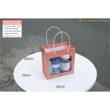 Đủ 4 Size - Túi Giấy Mika Mặt Kính Đựng Quà Tặng, Bó Hoa, Hoa Khô, Yến Chưng, Mỹ Phẩm - Sỉ 20 Cái Giá 182.000 4