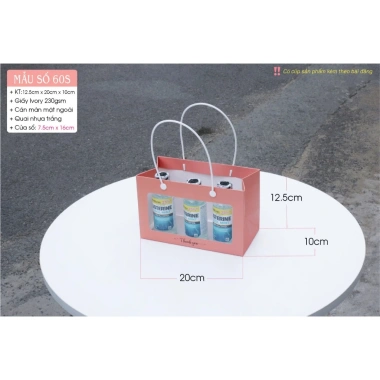 Đủ 4 Size - Túi Giấy Mika Mặt Kính Đựng Quà Tặng, Bó Hoa, Hoa Khô, Yến Chưng, Mỹ Phẩm - Sỉ 20 Cái Giá 182.000 5