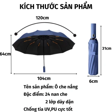 Dù Che Mưa Mika Đi Nắng Gấp Nút Bấm Tự Động, Gọn Nan Kép, Chống Thấm Bền - Giá 149.000 VNĐ 3 Dù Che Mưa Mika Đi Nắng Gấp Nút Bấm Tự Động, Gọn Nan Kép, Chống Thấm Bền - Giá 149.000 VNĐ 3
