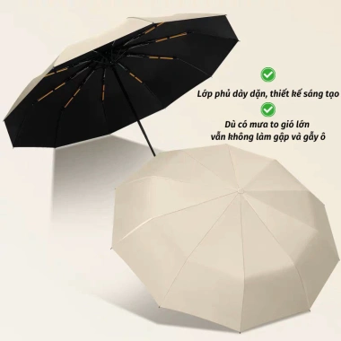 Dù Che Mưa Mika Đi Nắng Gấp Nút Bấm Tự Động, Gọn Nan Kép, Chống Thấm Bền - Giá 149.000 VNĐ