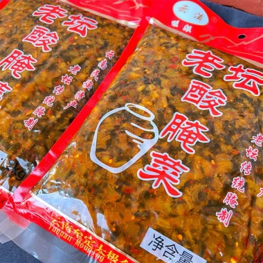 Dưa muối chua cay Lão Đàm Đặc Sản Vân Nam 1kg/350g – Gia vị thịt khâu, xào, nấu, chỉ 55.000đ