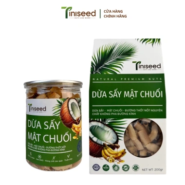 Dừa Sấy Mật Chuối TINISEED Không Đường Giòn Thơm, Ăn Vặt Healthy, Giá 95.000₫