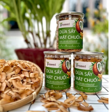 Dừa Sấy Mật Chuối TINISEED Không Đường Giòn Thơm, Ăn Vặt Healthy, Giá 95.000₫