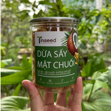 Dừa Sấy Mật Chuối TINISEED Không Đường Giòn Thơm, Ăn Vặt Healthy, Giá 95.000₫