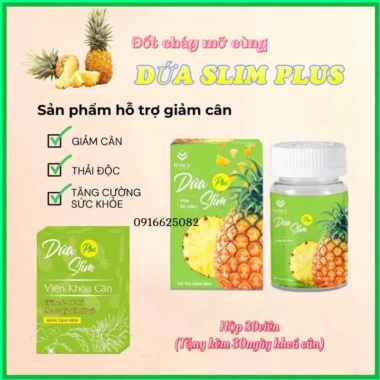 DỨA SLIM PLUS giảm cân cực mạnh, tặng khoá cân 30v, giảm 5‑10 ký sau 30 ngày – Giá ưu đãi 169.000₫