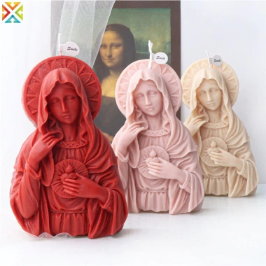 Đức Trinh Nữ Mary Bust Điêu Khắc Nến Khuôn Silicon DIY Trừu Tượng Madonna 163.999₫