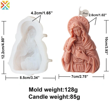 Đức Trinh Nữ Mary Bust Điêu Khắc Nến Khuôn Silicon DIY Trừu Tượng Madonna 163.999₫