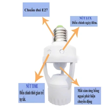 Đui đèn cảm ứng thông minh tự sáng khi có người, tắt bật tự động, công tắc hồng ngoại, đui xoáy - 38.998₫ 2 Đui đèn cảm ứng thông minh tự sáng khi có người, tắt bật tự động, công tắc hồng ngoại, đui xoáy - 38.998₫ 2