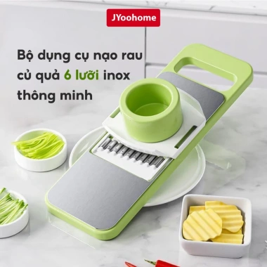 Dụng Cụ Bào Rau Củ Đa Năng 6 Lưỡi Dao Inox JYoohome - Bào Sợi Thái Lát, Giá chỉ 58k