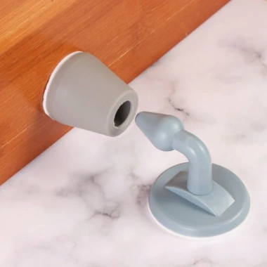Dụng Cụ Chặn Cửa Dán Sàn Silicone Không Khoan - An Toàn, Chống Va Đập, Giá 19.000 VND