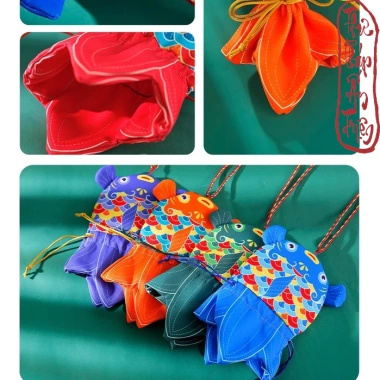 Dụng Cụ Cổ Trang Túi Đựng Tỏi Bé Hình Cá Chép - Túi Gấm Đựng Trang Sức, Miễn Phí Vận Chuyển, Giá 43.800₫ 8