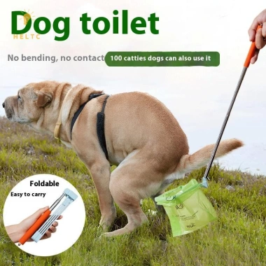 Dụng cụ đa năng gập tay cầm dài thép cho chó cưng, muỗng đựng rác, nhặt bụi kính thiên văn - Thân thiện môi trường VN 2