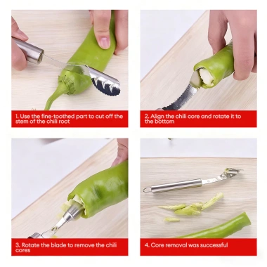Dụng cụ dao lấy ruột hạt trái cây, củ quả (khổ qua, dưa leo, ớt) thép không gỉ – máy hút lõi gia dụng, giá 13.180₫