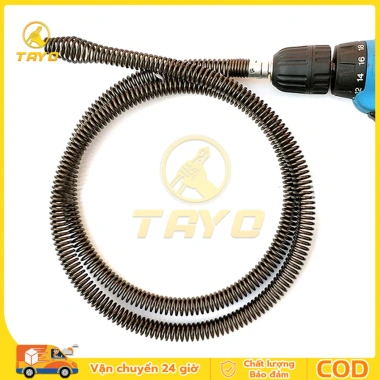 Dụng Cụ Dây Thông Cống Lò Xo Phi 10 Gắn Máy Khoan - Đầu Nối Dễ Dùng, Độ Dài 5‑15m, Giá 65.000₫