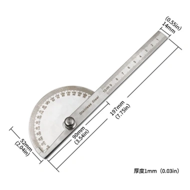 Dụng cụ đo góc thép không gỉ Hrtyvhin 0-180° Độ chính xác cao, giá ưu đãi 79.523₫ 2