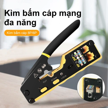 Dụng cụ ép đầu kìm bấm cáp mạng CAT5/6/7 - Kềm xuyên thấu, đầu thường nhỏ gọn, RJ11 RJ45 - Giá 110.000₫ 7