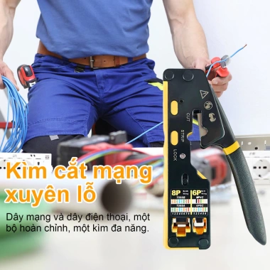 Dụng cụ ép đầu kìm bấm cáp mạng CAT5/6/7 - Kềm xuyên thấu, đầu thường nhỏ gọn, RJ11 RJ45 - Giá 110.000₫ 8