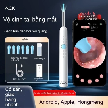 Dụng cụ lấy ráy tai không dây ACK Visual – Siêu rõ, làm sạch phát sán, giảm giá 23%
