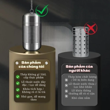 Dụng cụ lọc inox 304 hình trụ lưới cao cấp - Bền bỉ, lọc cặn trà và gia vị Welink 2