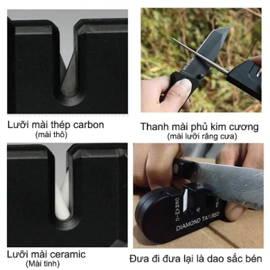 Dụng Cụ Mài Dao Kéo Mini Đa Năng Hình Bầu Dục, Cầm Tay, Lỗ Móc Treo, Bỏ Túi - Giá chỉ 47.000đ