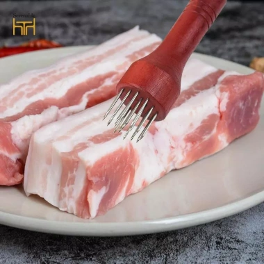 Dụng cụ nấu ăn cầm tay làm mềm thịt, tay cầm gỗ - Bít tết, cá, bò, gà, giá 61.600₫ 6