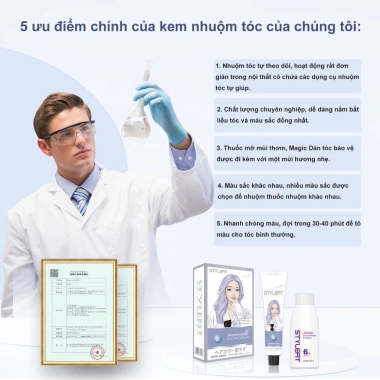 Dụng cụ nhuộm tóc không phai 360 ngày, không amoniac, gạo nâu bạc hà - 96.330đ 3 Dụng cụ nhuộm tóc không phai 360 ngày, không amoniac, gạo nâu bạc hà - 96.330đ 3