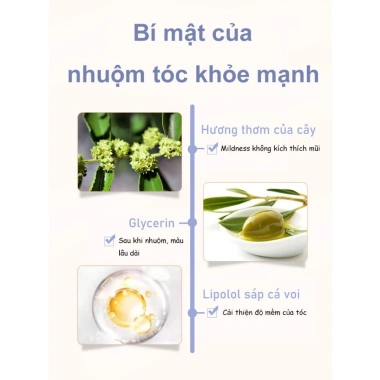 Dụng cụ nhuộm tóc không phai 360 ngày, không amoniac, gạo nâu bạc hà - 96.330đ