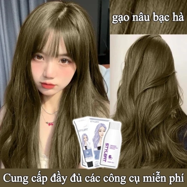 Dụng cụ nhuộm tóc không phai 360 ngày, không amoniac, gạo nâu bạc hà - 96.330đ